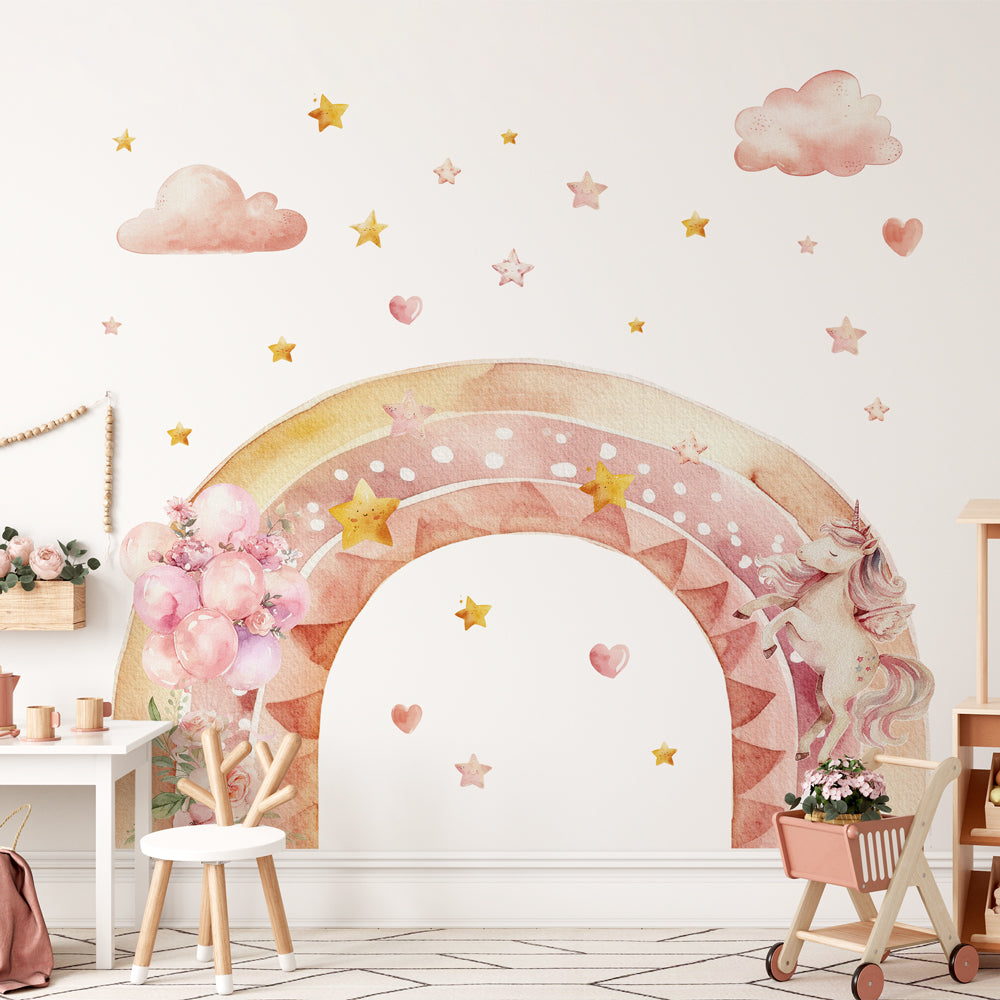 Adesivi Attacca Stacca Adesivi Murali Bambina Con Nome - Unicorno E  Arcobaleno Color Pastello - Decorazione Camera Facile Da Applicare  Decorazione Camera Bambini, image size:1000x1000