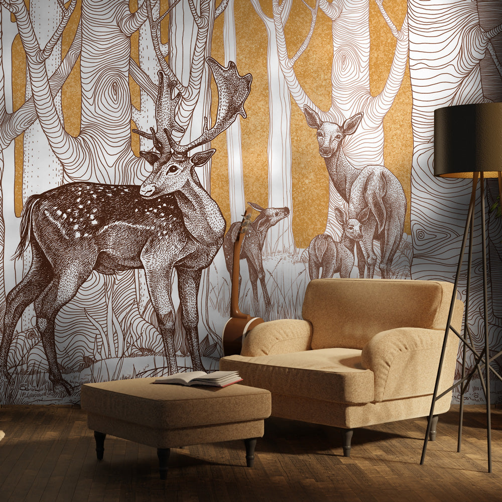 Carta Da Parati Adesiva Retro Fiori - Fotomurale 441x315 Cm, Design Botanico Per Pareti Moderne, Facile Applicazione - Foto 7