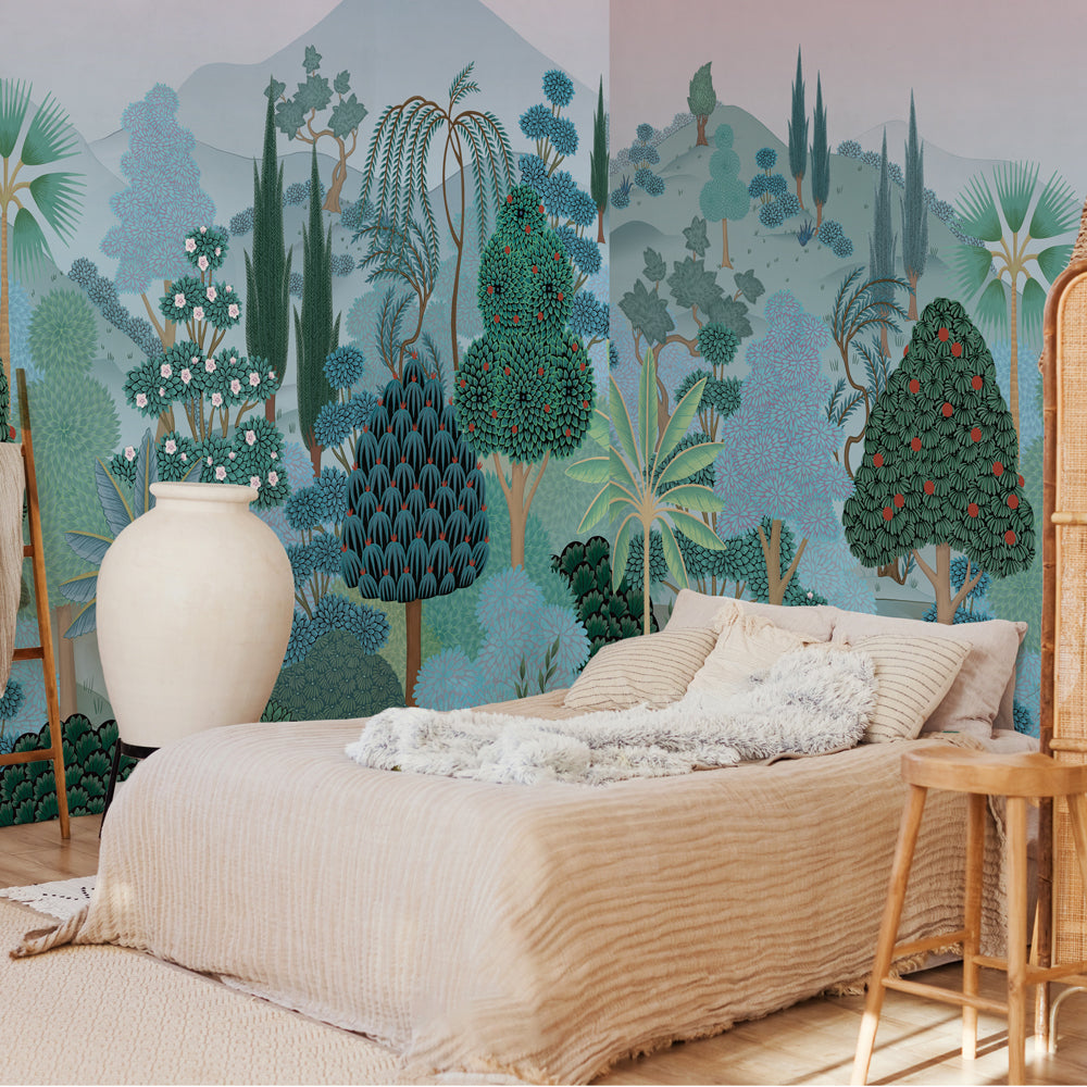 Adesivi Murali Decorativi Carta Da Parati Adesiva Murando - Fotomurale  Foresta 343x256 Cm Con 7 Strisce Carta Da Parati Rimovibile, image size:1000x1000