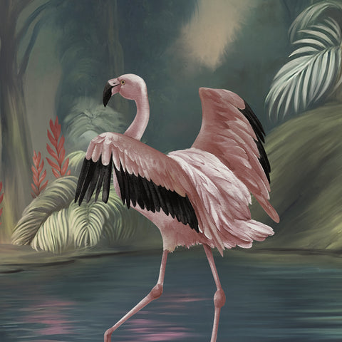 Carta da parati in Fibra Flamingo Lake Dettaglio