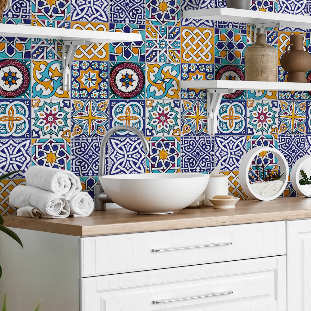 Piastrelle Adesive Per Pareti Cucina E Bagno - 24 Fogli In PVC, Spessore 3,3 Mm, Autoadesive, Impermeabili, Colore Bianco