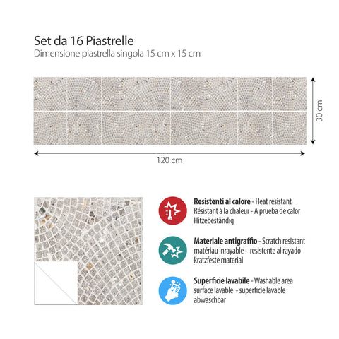 Adesivi per piastrelle Estepona 15cm set 16