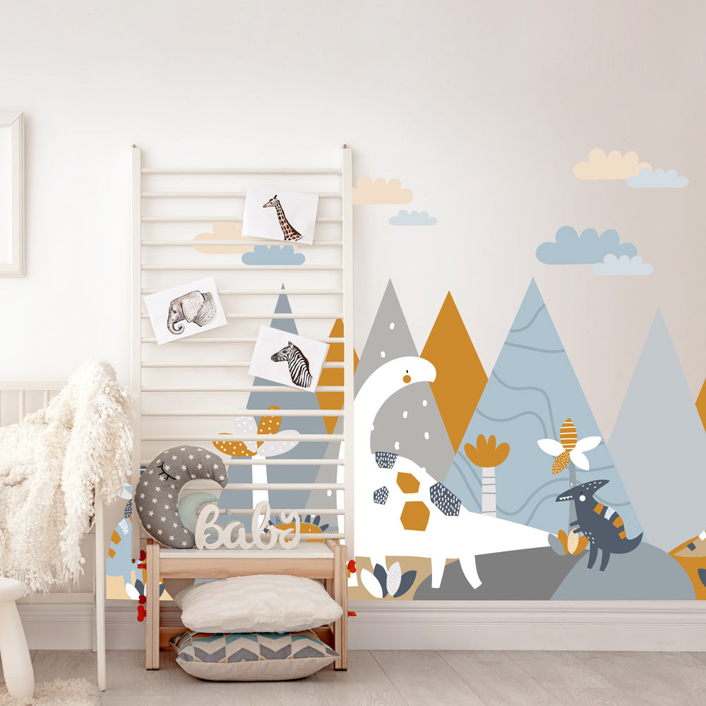 Adesivi murali per bambini Dinosauri verdi 50x100cm