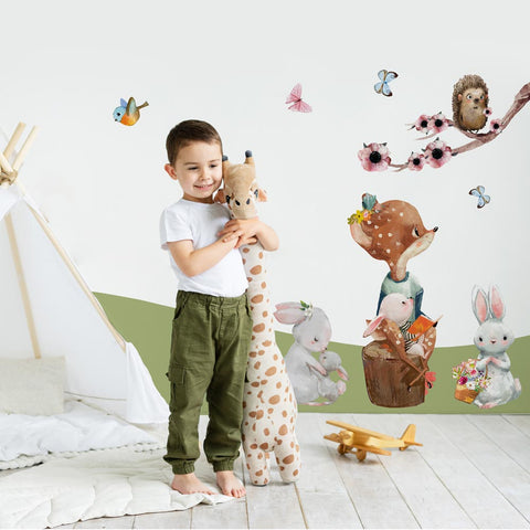 Adesivi murali per bambini Il bosco dei coniglietti