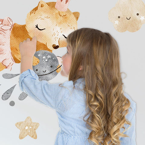 Adesivi murali per bambini Animaletti sognanti Dettaglio