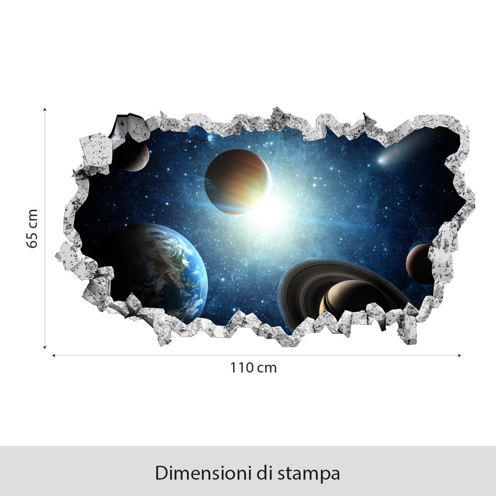 Stelle e Pianeti Fluorescenti ,Adesivi per il muro per bambini, sistema solare -TERRA,MARTE... 9 luminosi adesivi per il soffitto per illuminare la camera da letto ,Ideale di Feste Natale Compleanno