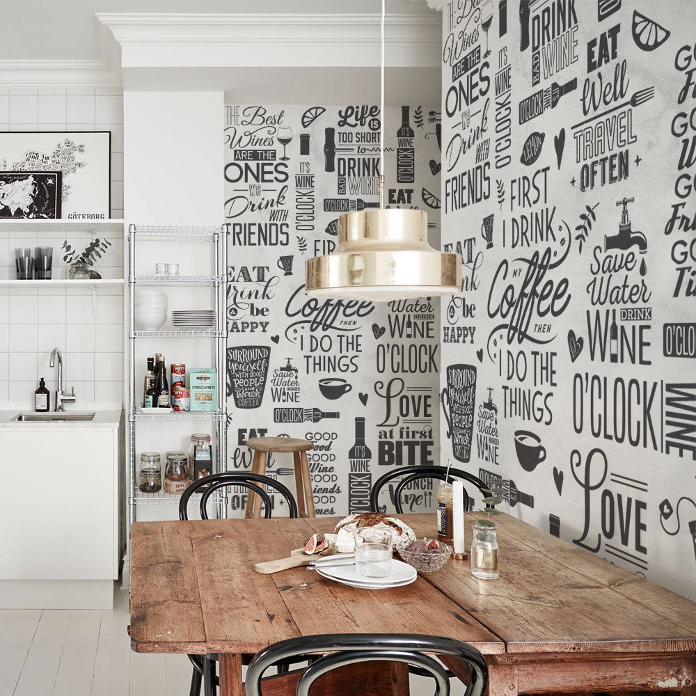 Adesivo Murale SUPERDANT - Frasi Da Cucina 'L'Ingrediente Segreto È Sempre Amore' - Decorazione Parete In Vinile Nero 53x24 Cm
