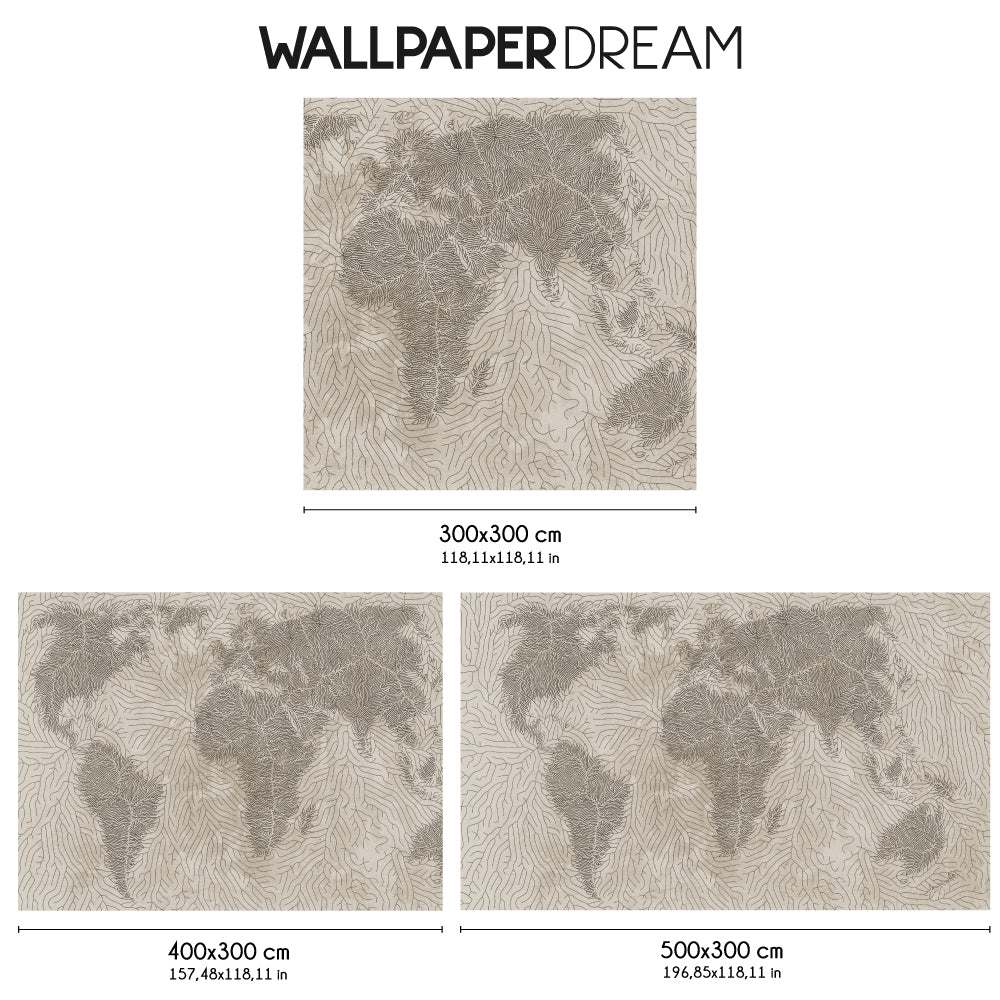 Carta da parati adesiva (321 x 260 cm) Mapamundi Pale Multicolore -  Decorazioni da parete - Eminza