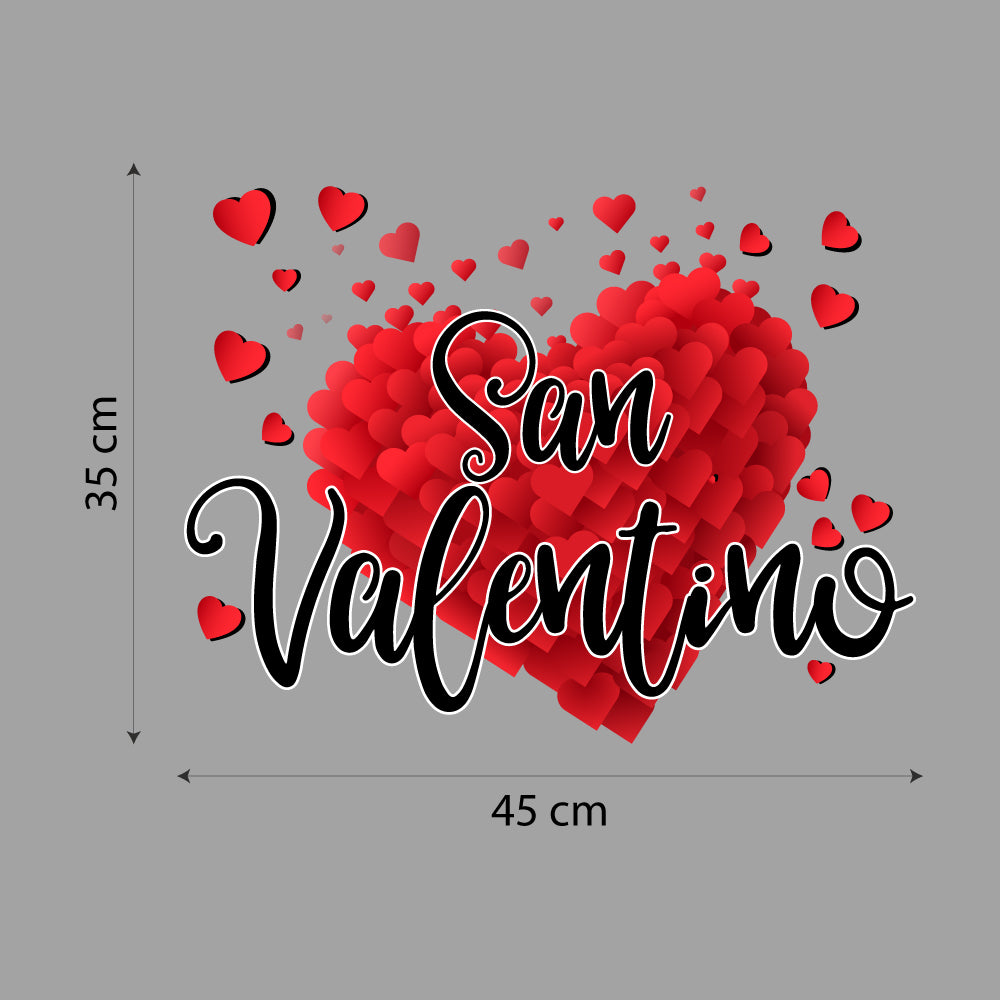 Vetrina San Valentino - Love heart - Adesivi Murali