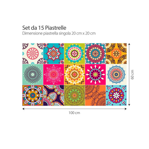 Adesivi per piastrelle colorati Lleida 20cm