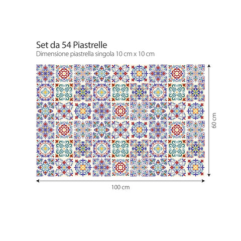Adesivi per piastrelle stile mediterraneo Procida 10cm