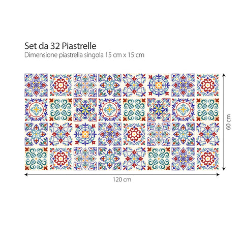 Adesivi per piastrelle stile mediterraneo Procida 15x15