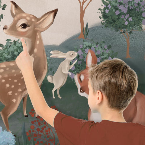Adesivo murale per bambini Cerchio Foresta incantata dettaglio