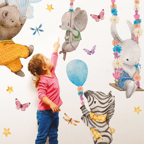 Adesivi murali per bambini Animaletti leggiadri 2