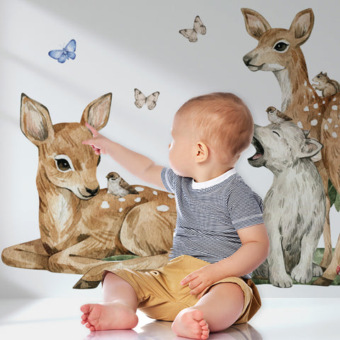 Adesivi murali per bambini Forest babies XXL Dettaglio