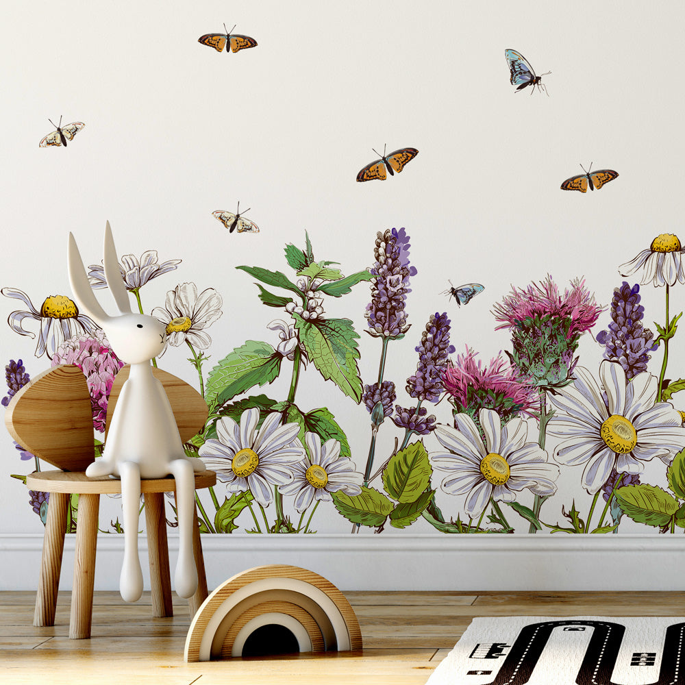 Adesivi Per Finestre Con Fiori Di Campo – Anticollisione Uccelli, Riutilizzabili, 30x60cm, Visibili Su Entrambi I Lati - 2