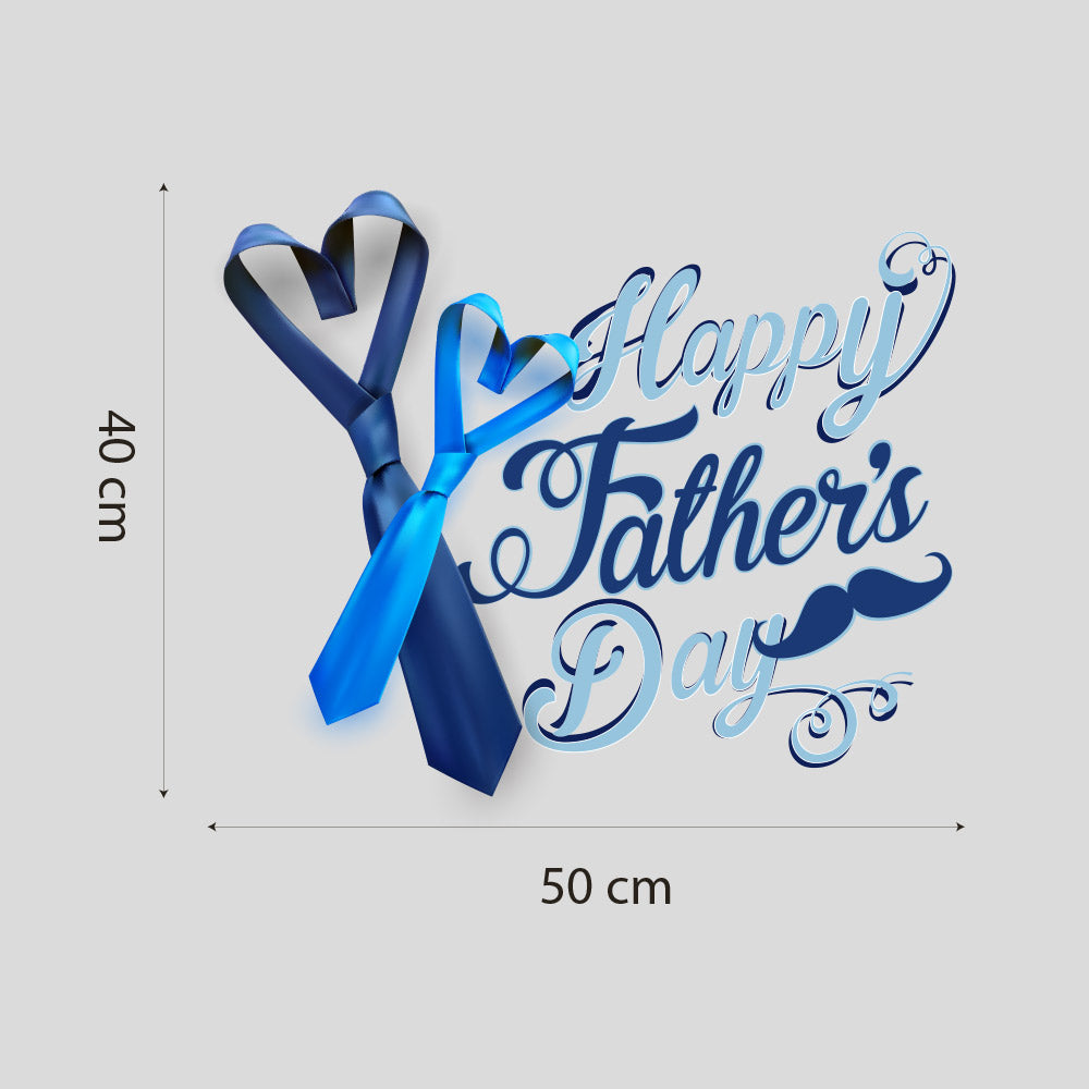 Vetrofania Kina Festa Del Papà Su PVC Trasparente 50x40 Cm - Decorazione Adesiva Per Vetrine