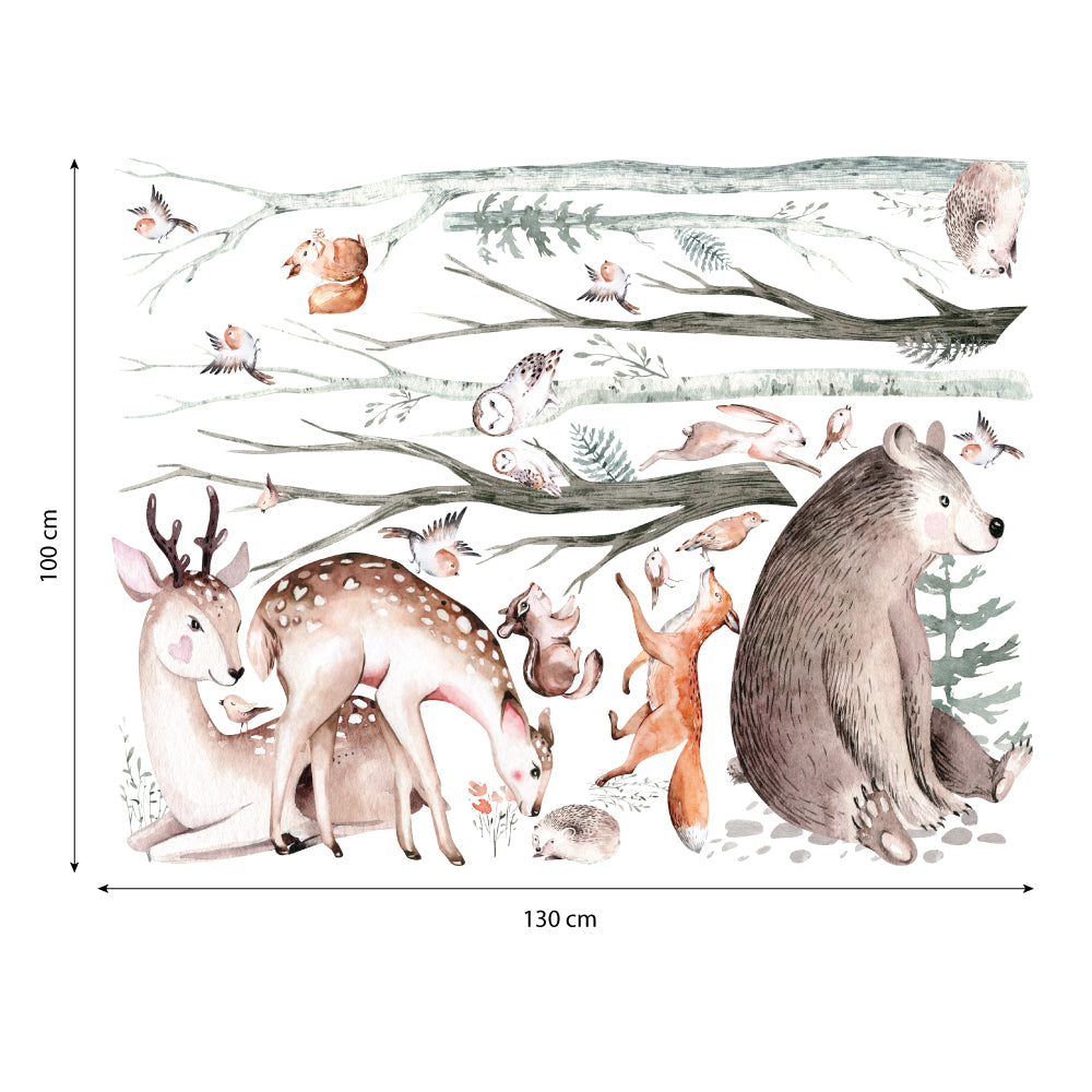 Adesivi Elettrostatici Per Finestre A Tema Animali Della Foresta – 15 Figure Riutilizzabili, PVC Impermeabile, Per Cameretta, Vetri, Specchi E Porte