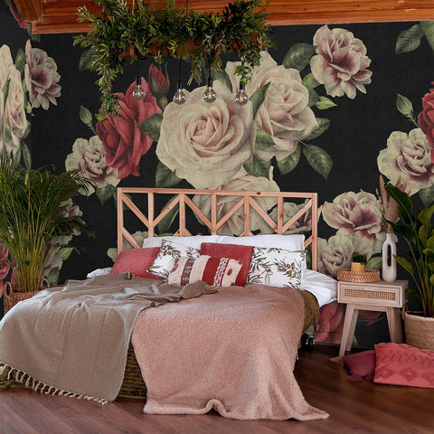 Carta da parati Roses Retrò - per camera da letto