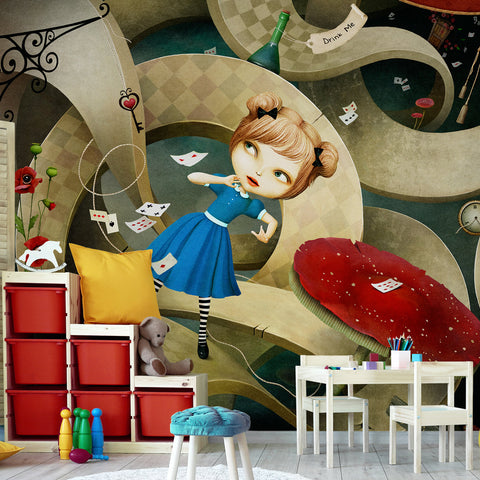 Carta da parati Alice in the vortex - per bambini