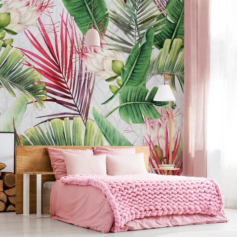 Carta da parati Tropical Leaves - per camera da letto