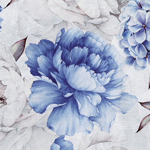 Carta da parati Ortensia Blu dettaglio