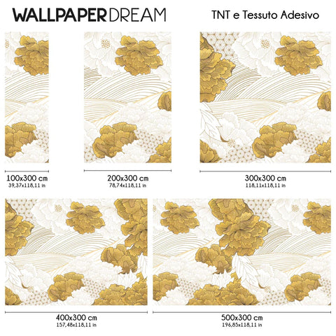 Carta Da Parati Japan Flower in TNT Effetto intonaco - 200x300 cm dimensioni