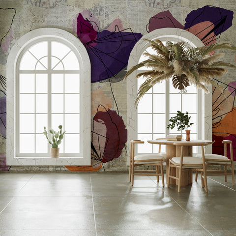 Carta da parati Decoupage moderno - sala da pranzo