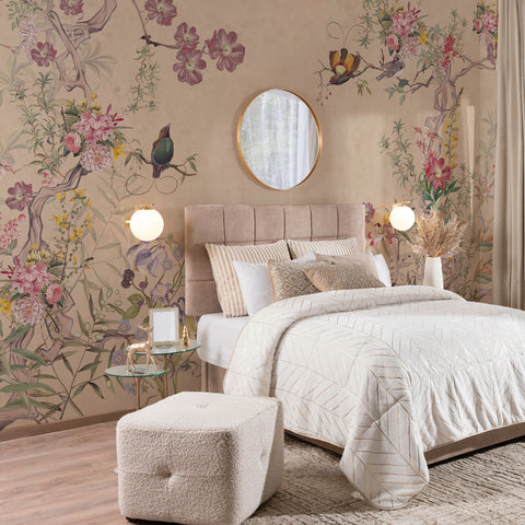 Carta da parati in Fibra di Vetro Antica chinoiserie -  camera da letto