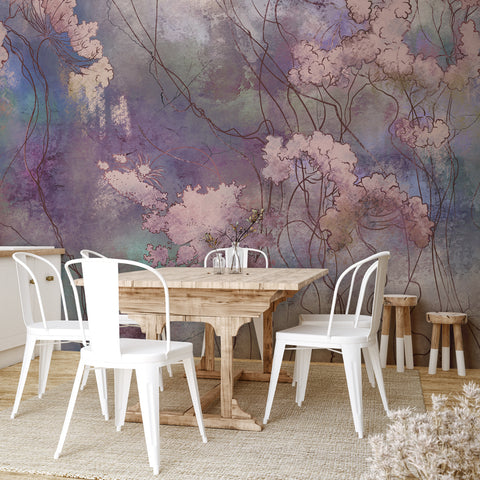 Carta da parati Flower Aura - per Sala da pranzo, esercizi commerciali