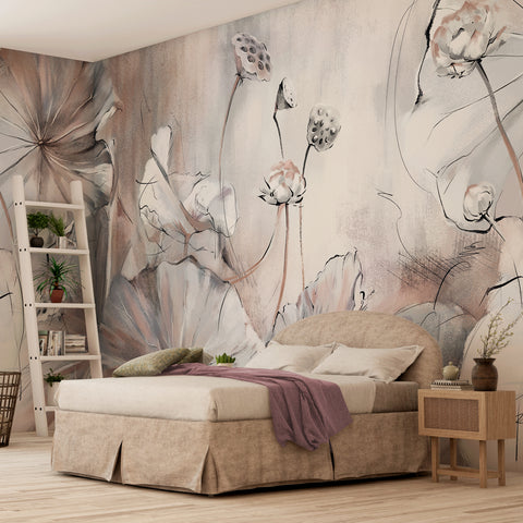 Carta da parati Lotus - per camera da letto