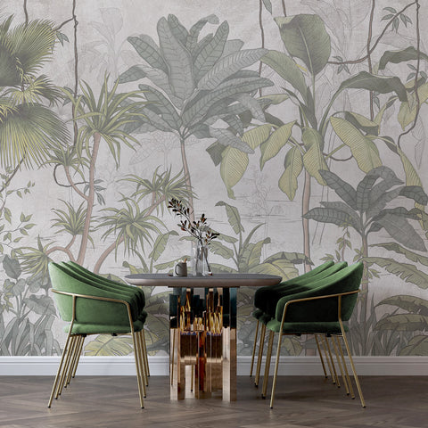 Carta da parati Tropical mural - per sala da pranzo, soggiorno
