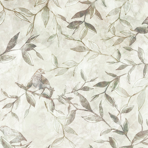 Carta da Parati Botanical birds dettaglio