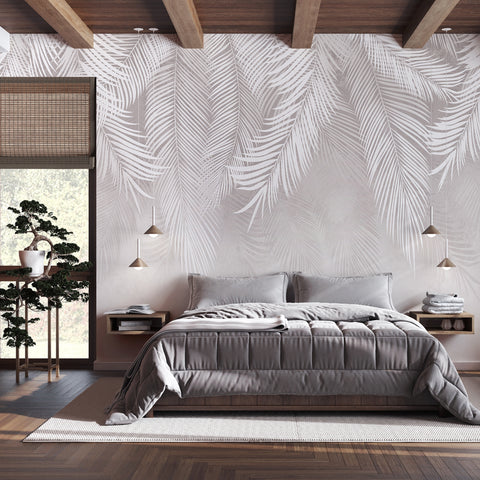 Carta da parati Chic Palms - Camera da letto