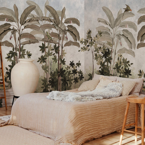 Carta da parati Affresco tropicale - Camera da letto