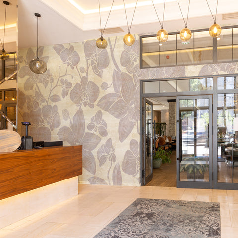 Carta da parati Fiori fatui - esercizi commerciali, hotel