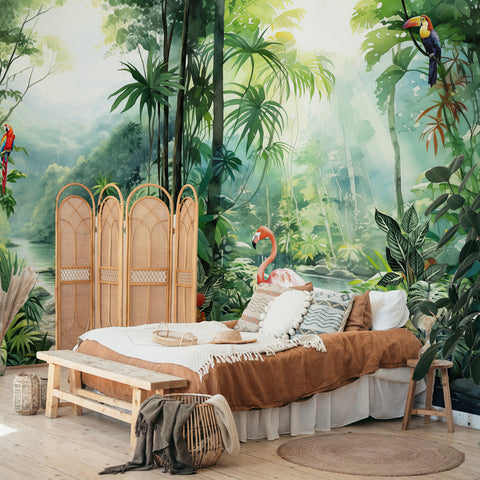Carta da parati Tropic waterfall - Camera da letto
