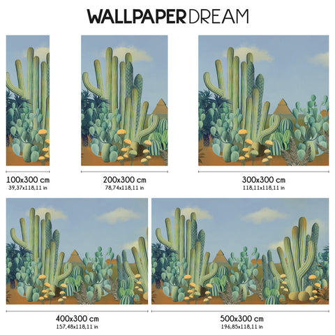 Carta da parati Cactus e piramidi