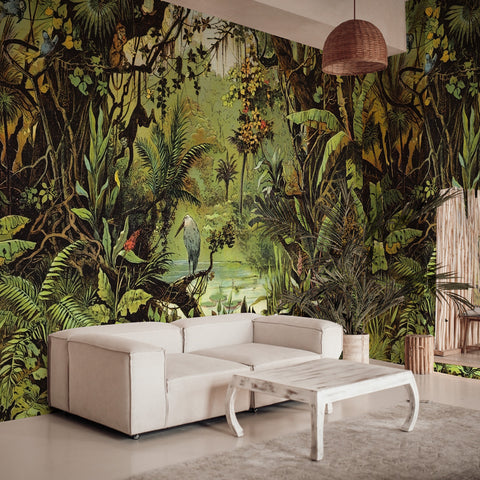 Carta da parati Arte tropicale - soggiorno, esercizi commerciali
