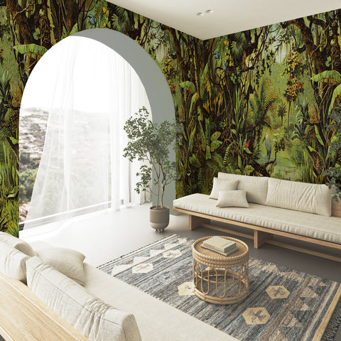 Carta da parati Arte tropicale - soggiorno