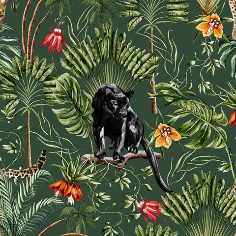 Carta da parati Pantere nella giungla Dettaglio