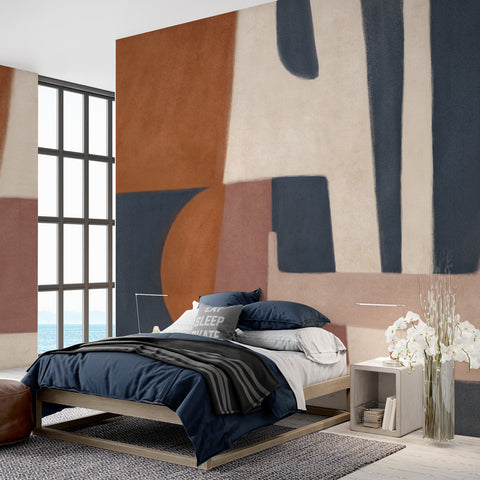 Carta da parati in Fibra di Vetro Geometrico tribale - per camera da letto