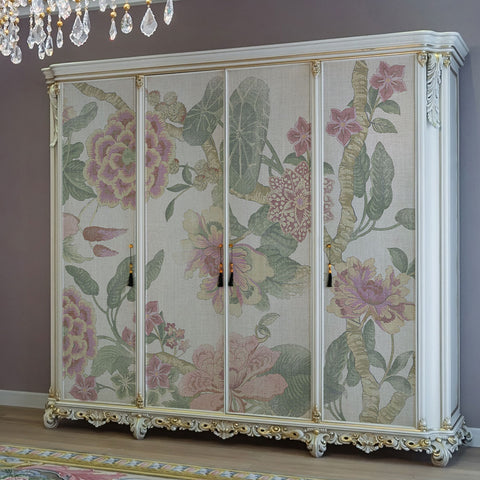 Carta da parati Stoffa floreale - mobili