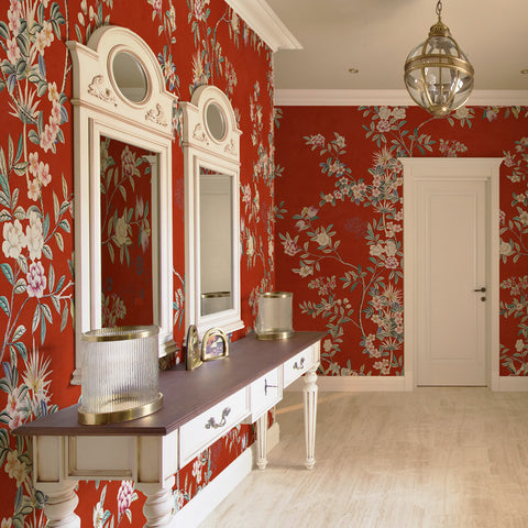 Carta da Parati Chinoiserie scarlatta - corridoi