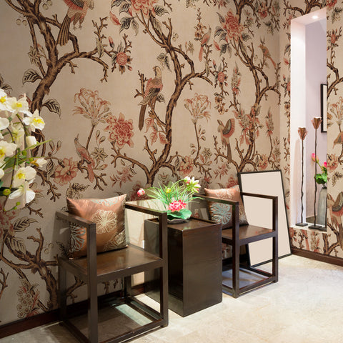 Carta da parati Chinoiserie antica - soggiorno, strutture ricettive