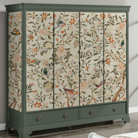 Carta da parati Chinoiserie Ocra - mobili