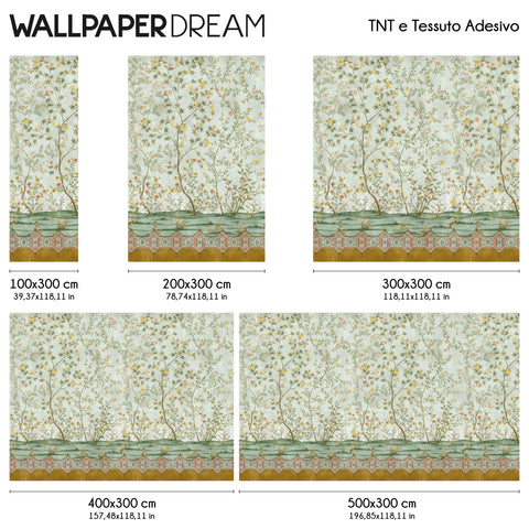 Carta da parati Chinoiserie di giada dimensioni