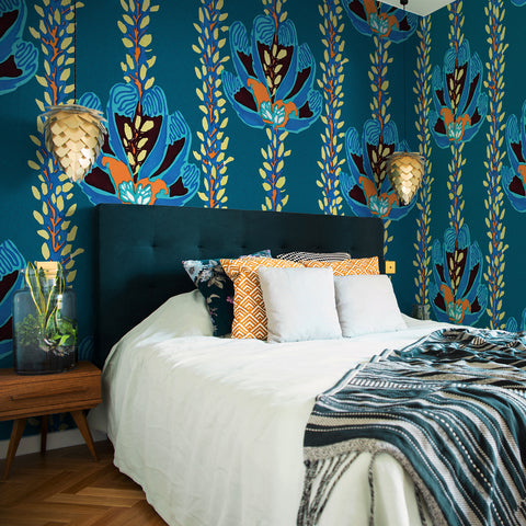 Carta da Parati Floreale Pop - per camera da letto
