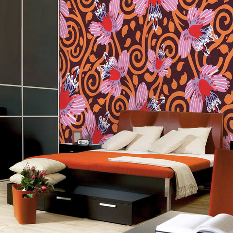 Carta da Parati Optical orchidea - per camera da letto