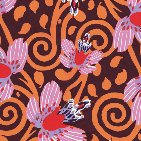 Carta da parati in Fibra di Vetro Optical orchidea